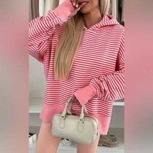 Lila - Striped Pink Women's hoodie